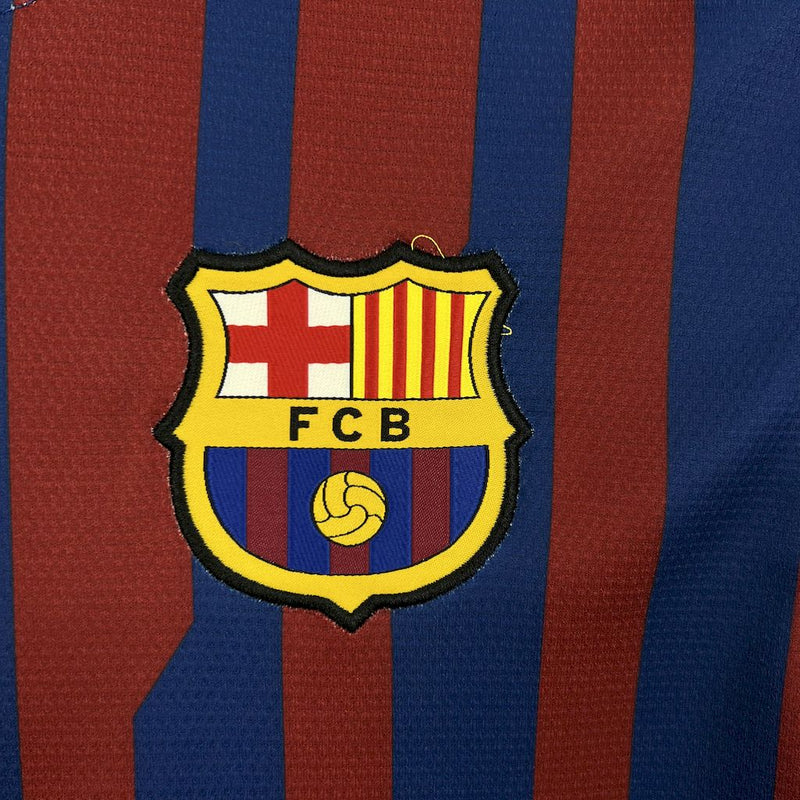Kit Barcelona Home Conjunto Infantil 11/12 (Versão Retrô)