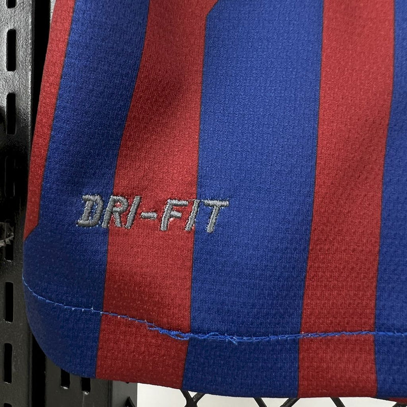 Kit Barcelona Home Conjunto Infantil 11/12 (Versão Retrô)