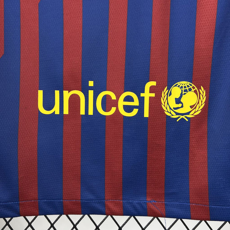 Kit Barcelona Home Conjunto Infantil 11/12 (Versão Retrô)