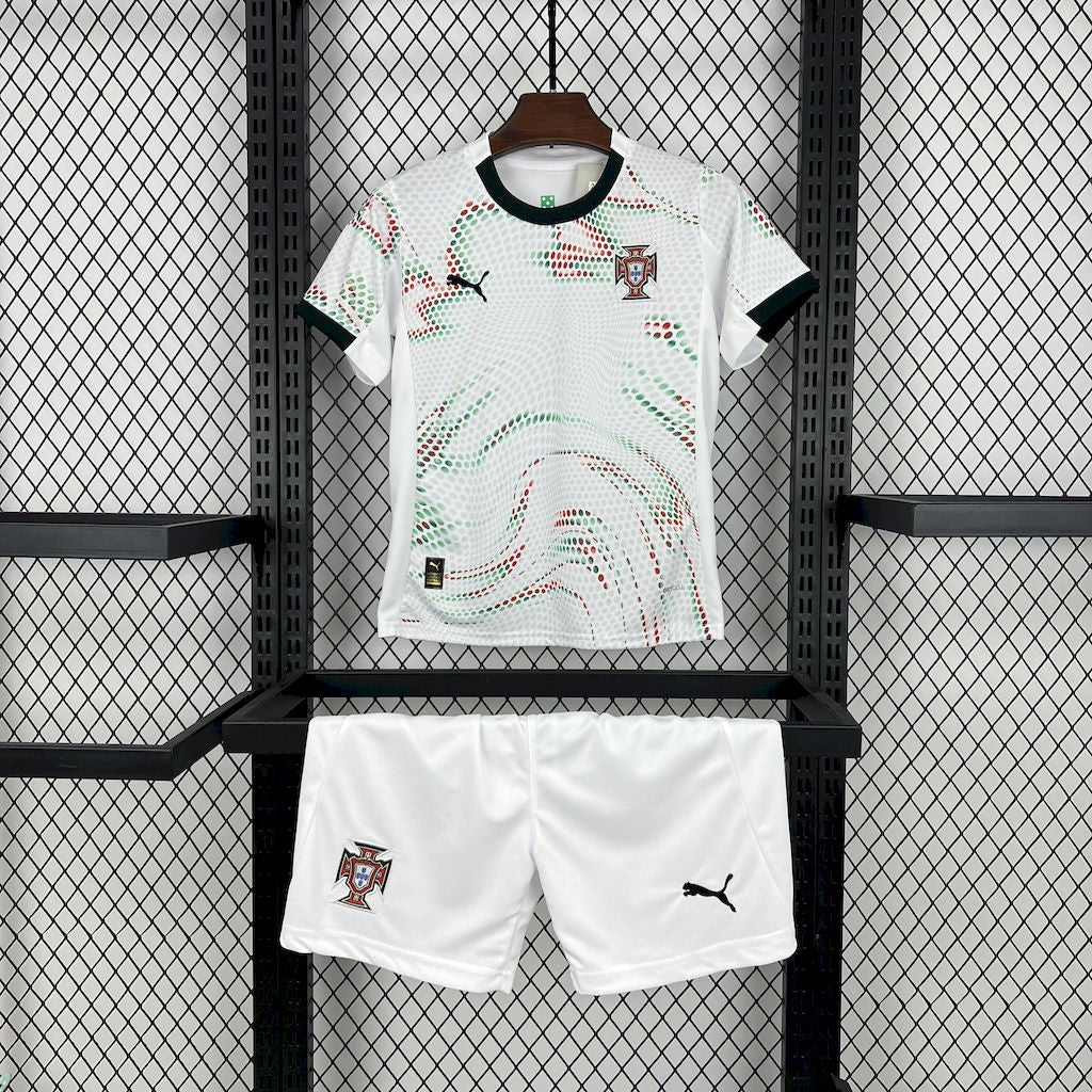 Kit Seleção Portuguesa Away 25/26 Conjunto Infantil (Versão Torcedor)
