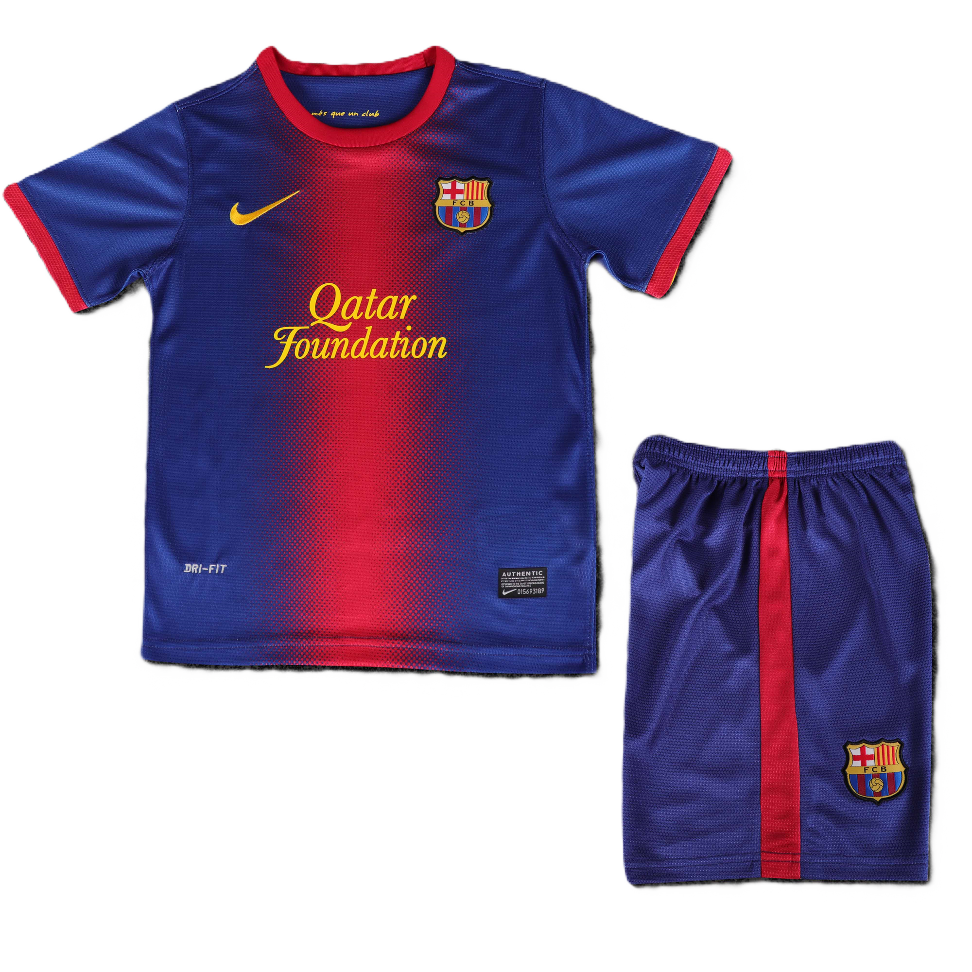 Kit Barcelona Home Conjunto Infantil 12/13 (Versão Retrô)