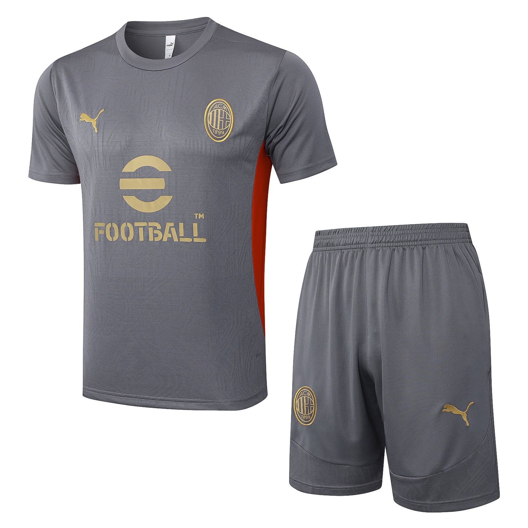 Kit Pre-Treino AC Milan Conjunto Adulto/Infantil (Versão Torcedor)