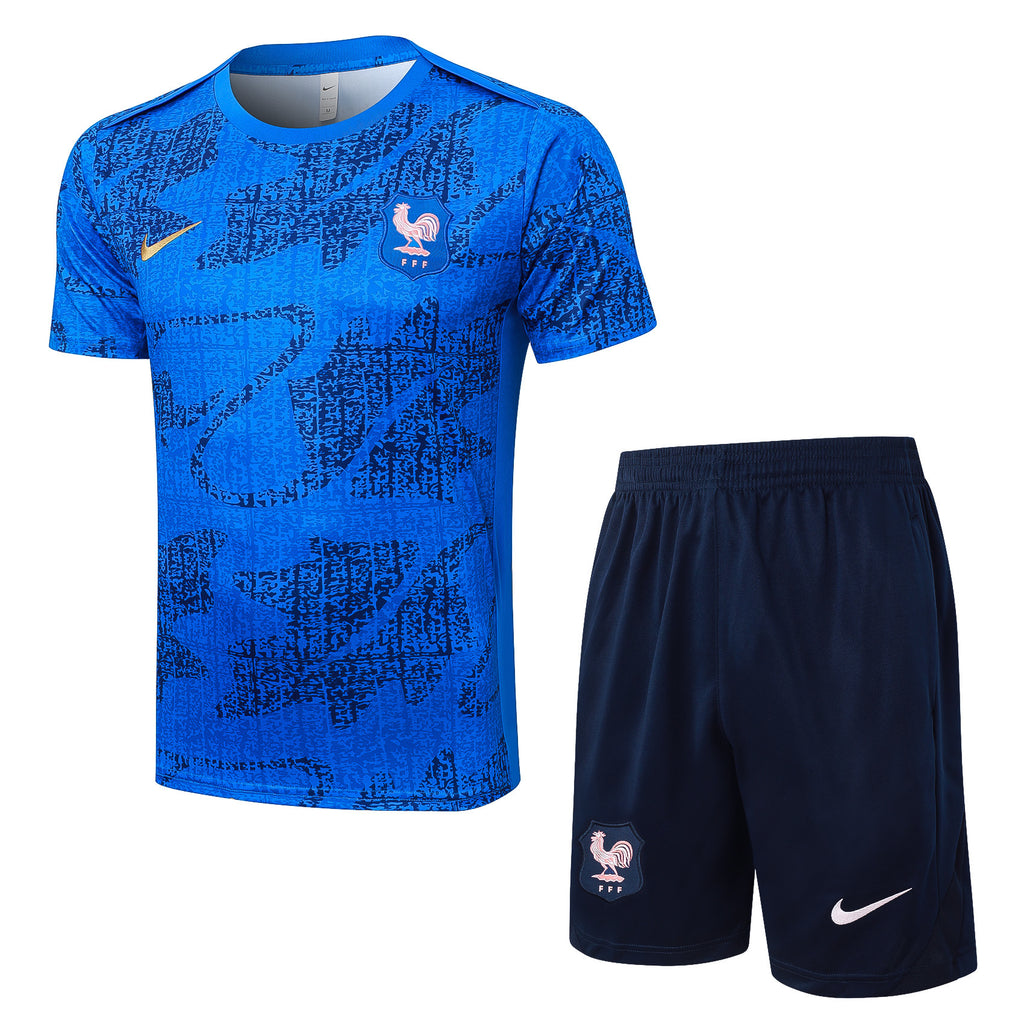 Kit Pre-Treino Seleção França Conjunto Adulto/Infantil (Versão Torcedor)