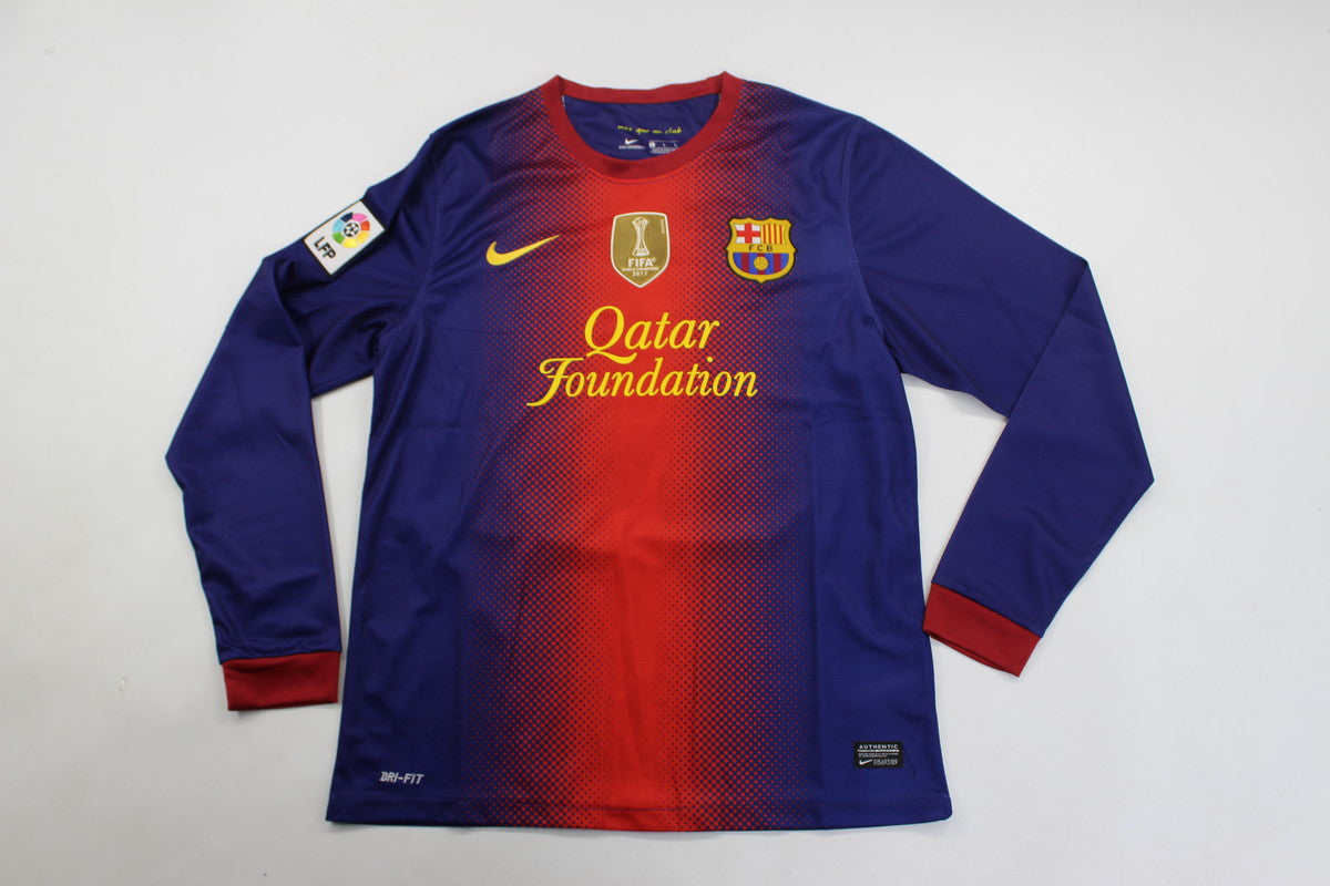 Camisa Barcelona Home 12/13 (Versão Manga Longa Retrô)