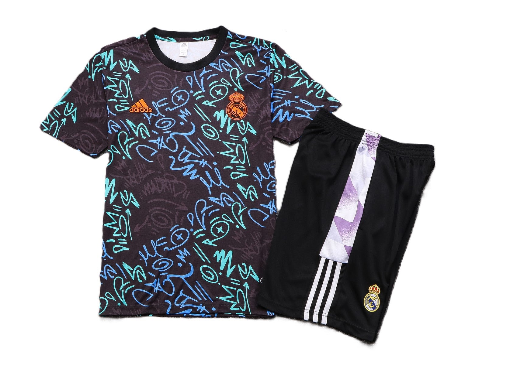 Kit Pre-Treino Real Madrid CF Conjunto Adulto/Infantil (Versão Torcedor)