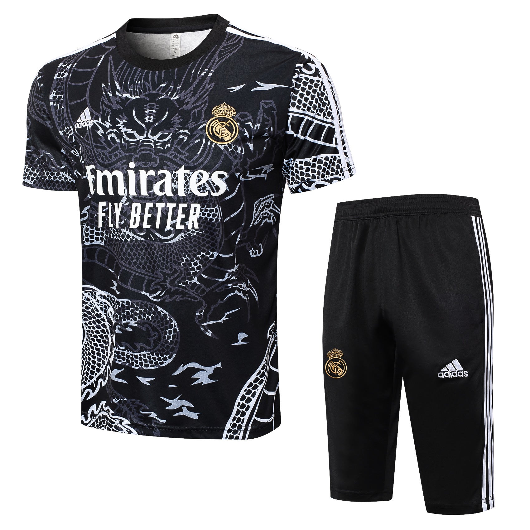Kit Pre-Treino Real Madrid CF Conjunto Adulto/Infantil (Versão Torcedor)