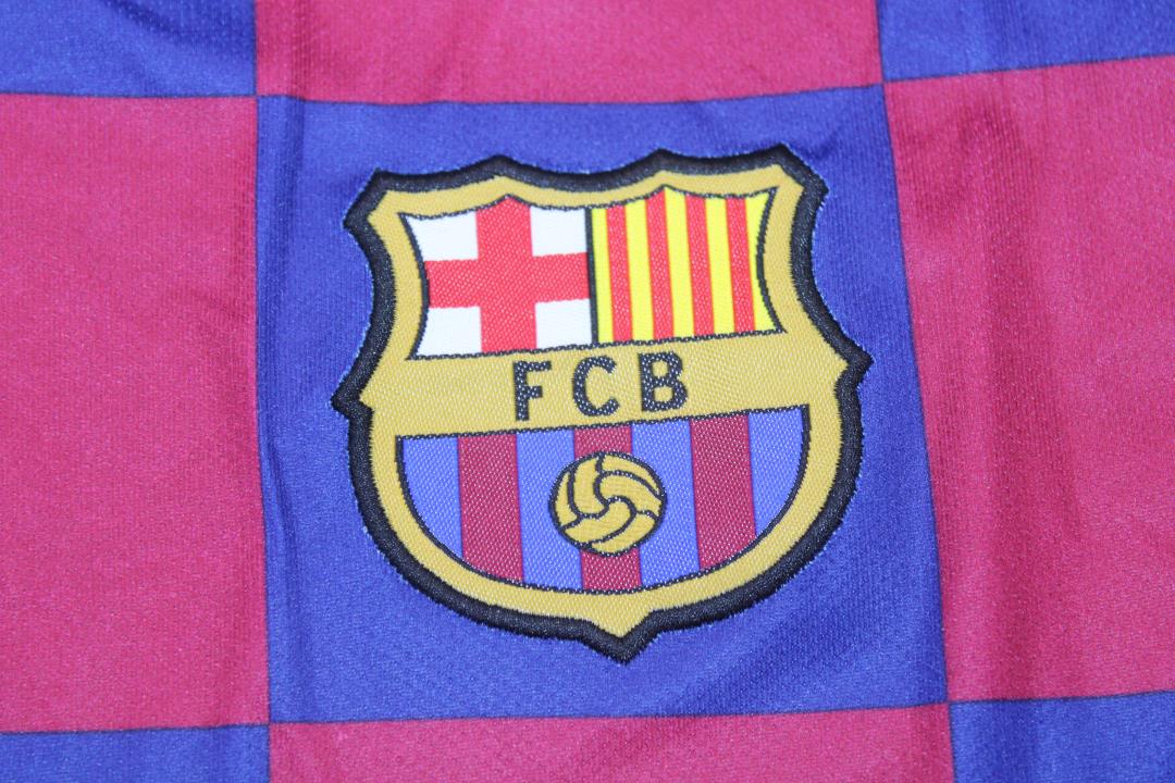 Kit Barcelona Home 19/20 Conjunto Infantil (Versão Retrô)