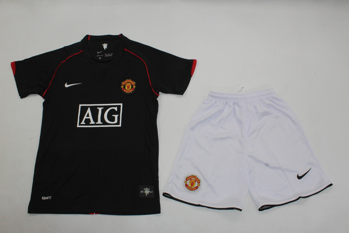 Camisa Manchester United Home 08/09 Conjunto Infantil (Versão Curta/Manga Longa Retrô)
