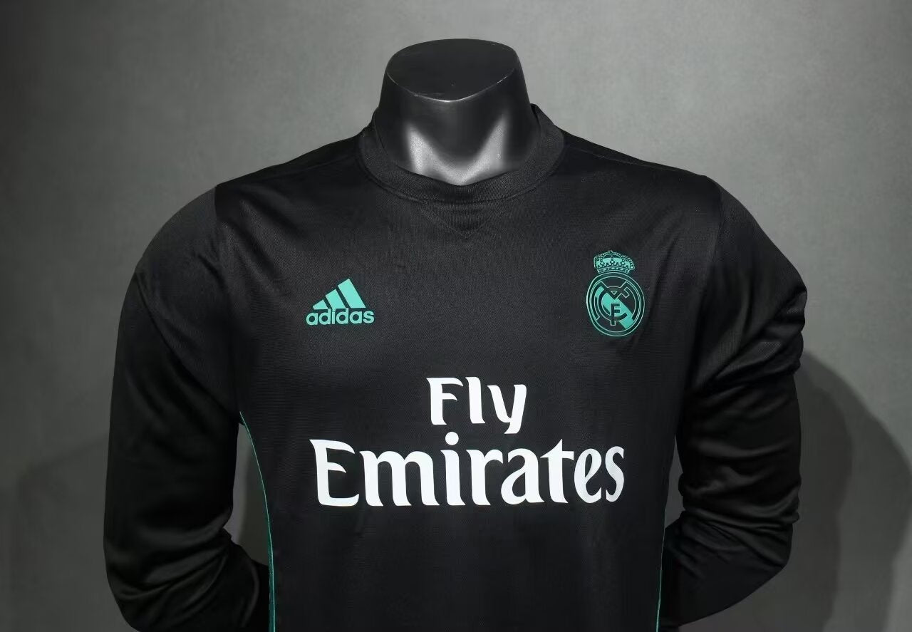 Camisa Real Madrid Away 17/18 (Versão Manga Longa Jogador Retrô)
