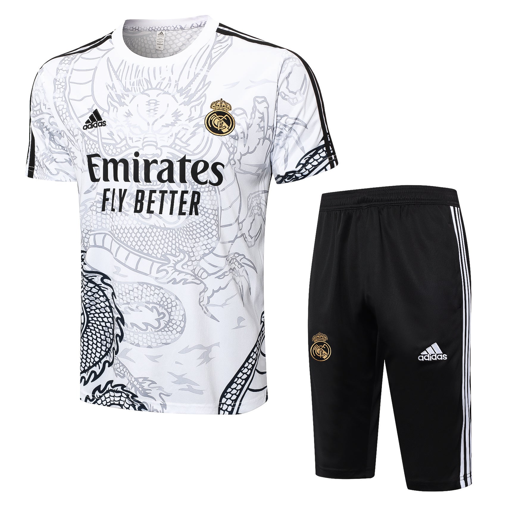 Kit Pre-Treino Real Madrid CF Conjunto Adulto/Infantil (Versão Torcedor)