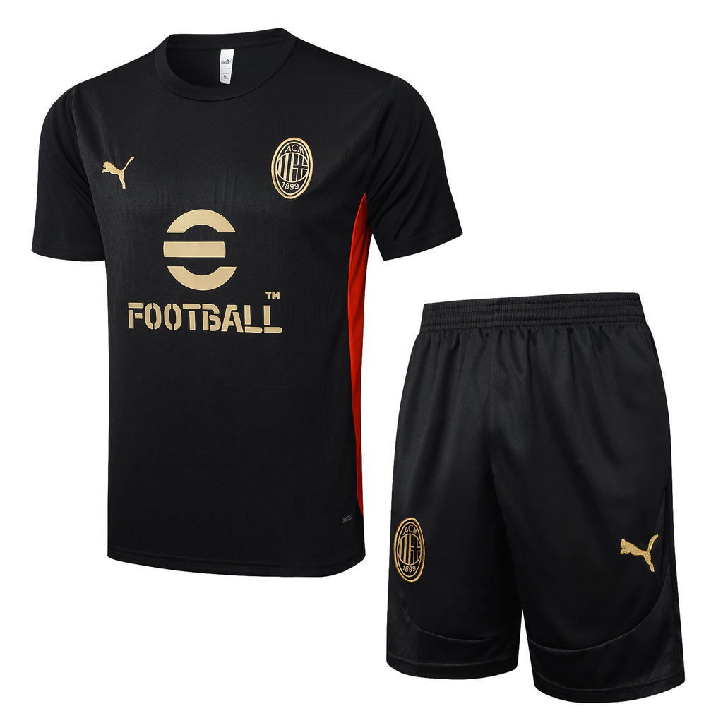 Kit Pre-Treino AC Milan Conjunto Adulto/Infantil (Versão Torcedor)