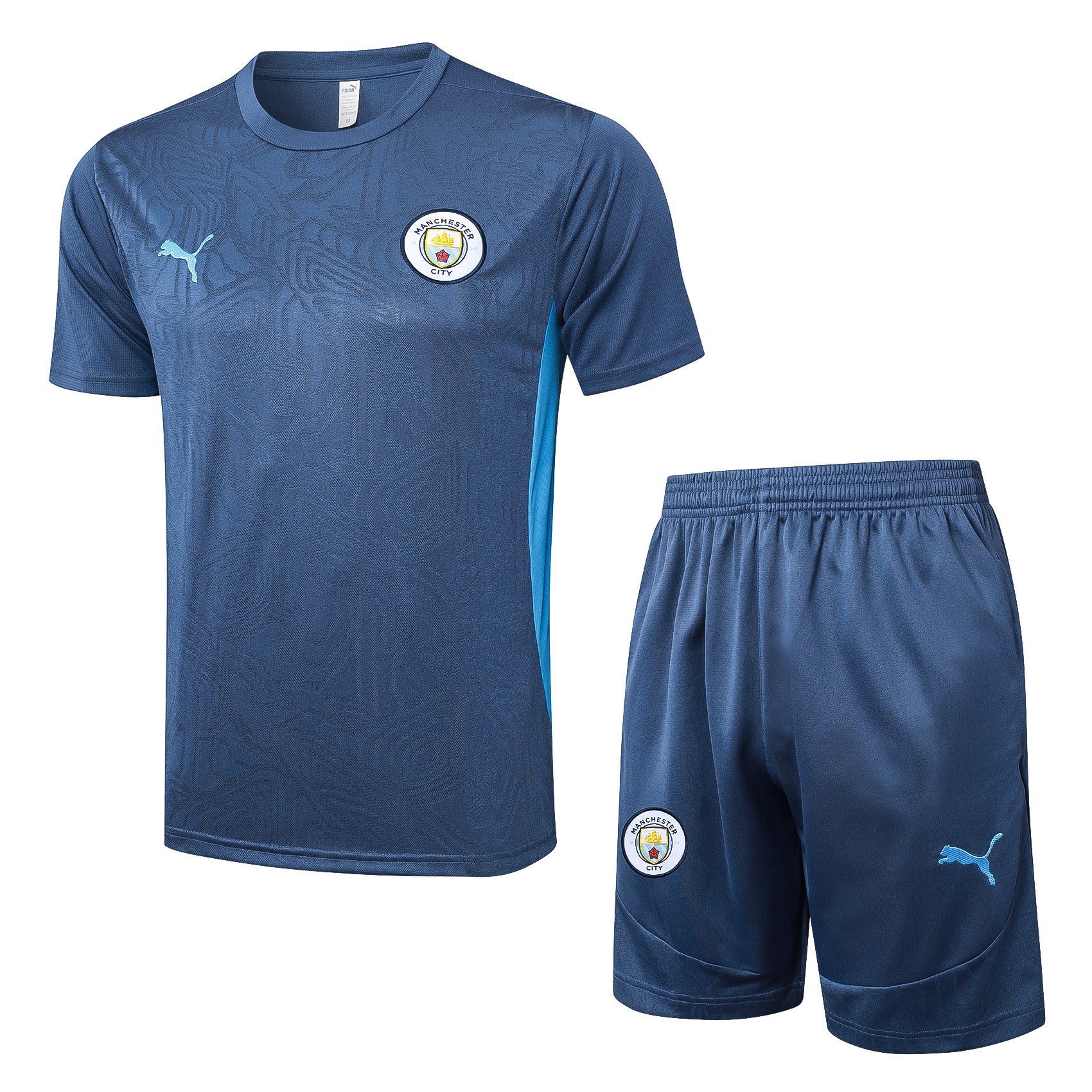 Kit Pre-Treino Manchester City F.C. Conjunto Adulto/Infantil (Versão Torcedor)
