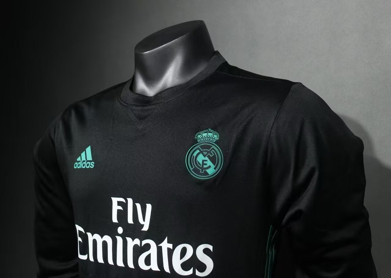 Camisa Real Madrid Away 17/18 (Versão Manga Longa Jogador Retrô)