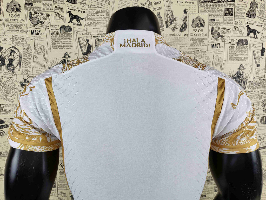 Camisa Real Madrid "Golden-White Style" 23/24 (Versão Jogador) | EDIÇÃO ESPECIAL