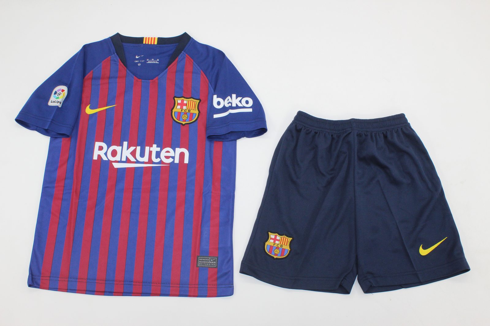 Kit Barcelona Home 18/19 Conjunto Infantil (Versão Retrô)
