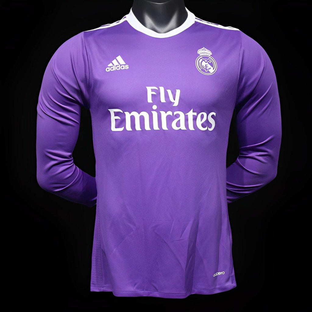 Camisa Real Madrid Away 16/17 (Versão Manga Longa Jogador Retrô)