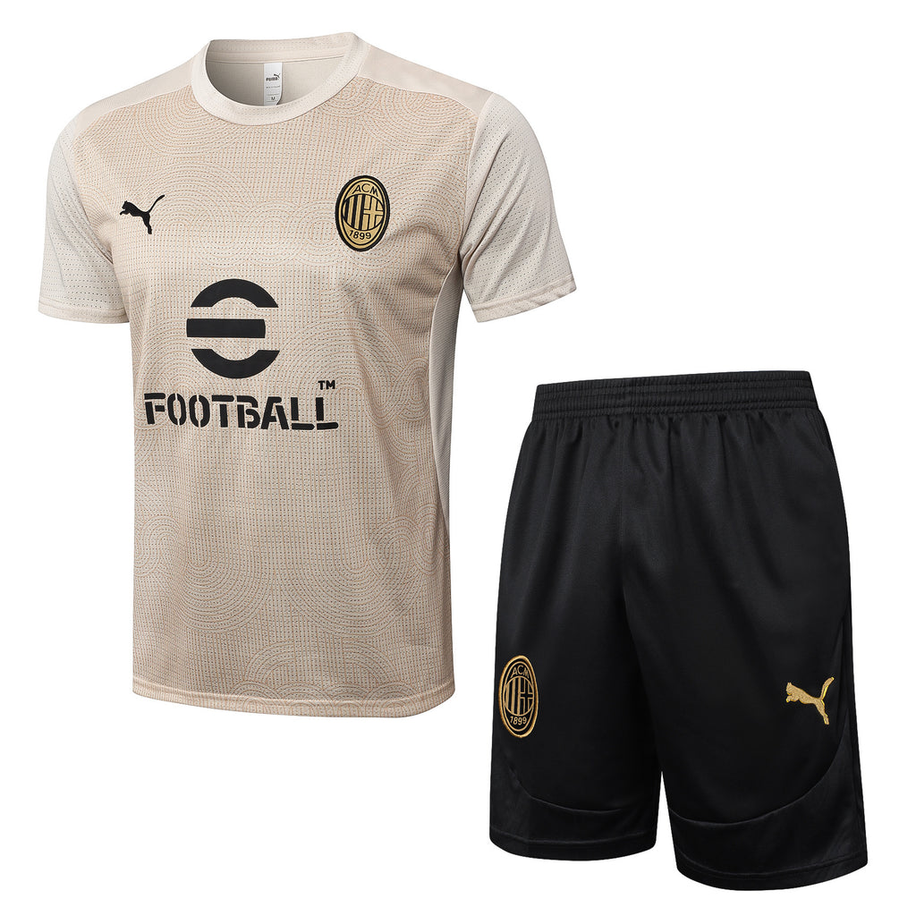 Kit Pre-Treino AC Milan Conjunto Adulto/Infantil (Versão Torcedor)