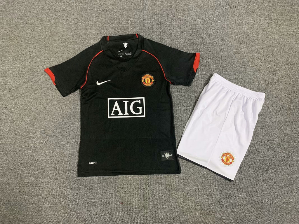 Camisa Manchester United Home 08/09 Conjunto Infantil (Versão Curta/Manga Longa Retrô)