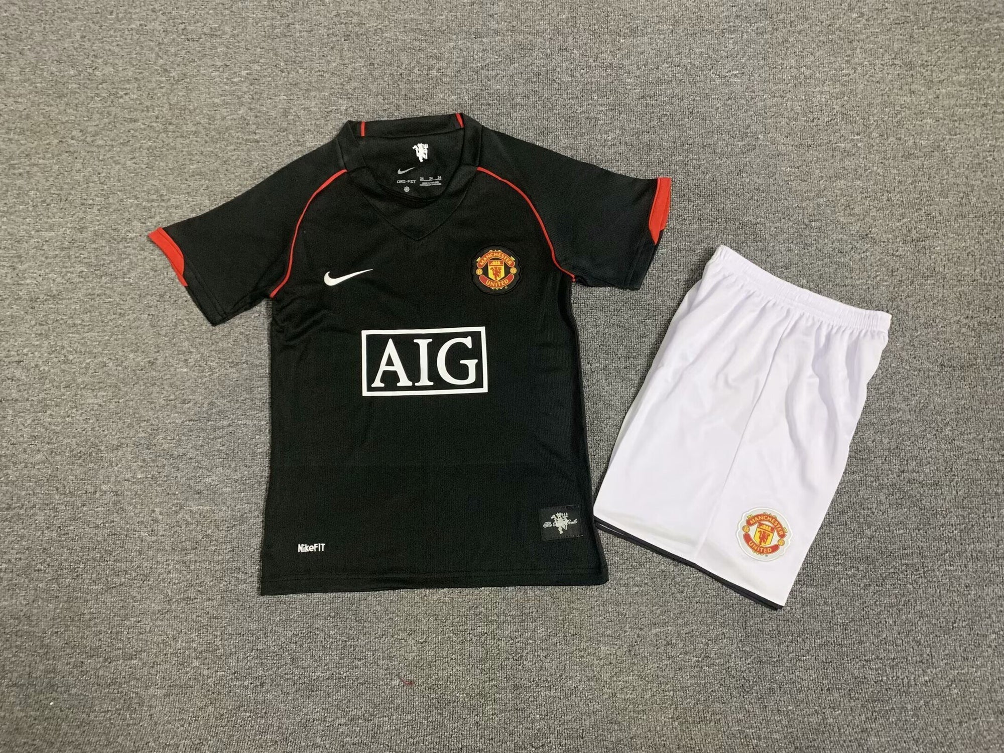 Camisa Manchester United Home 08/09 Conjunto Infantil (Versão Curta/Manga Longa Retrô)