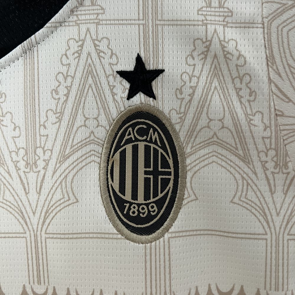 Kit AC Milan "Beige Style" 24/25 Conjunto Infantil (Versão Torcedor) | EDIÇÃO ESPECIAL