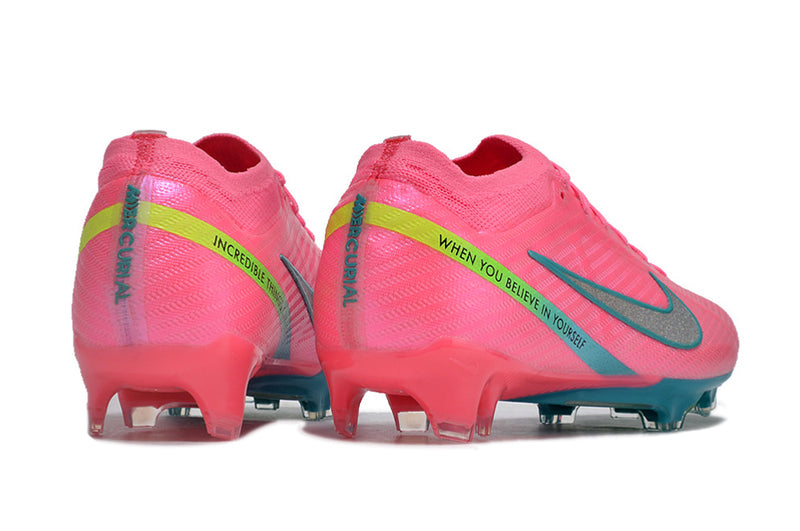 Nike Air Zoom Mercurial Vapor 15 Elite FG Chuteiras de futebol de campo - Rosa/Prata/Azul/Amarelo | Football Boots