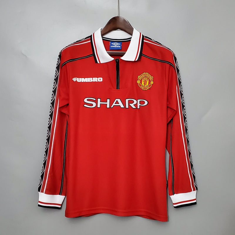 MANCHESTER UNITED I 98/99 homem (RETRO) MANGA LONGA