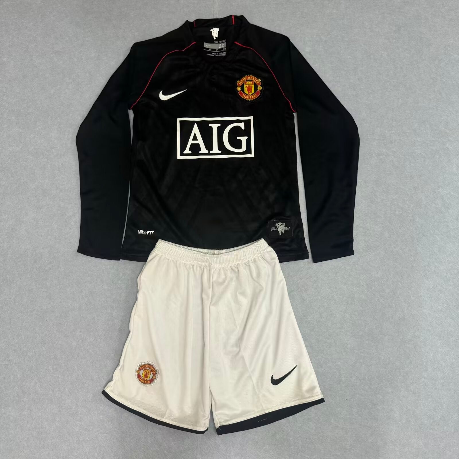 Camisa Manchester United Home 08/09 Conjunto Infantil (Versão Curta/Manga Longa Retrô)