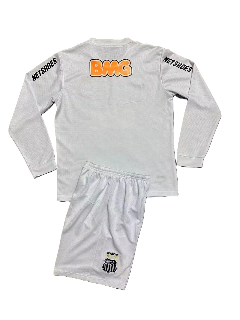 Camisa do Santos Home 2012 Conjunto Infantil (Versão Manga Longa Retrô)