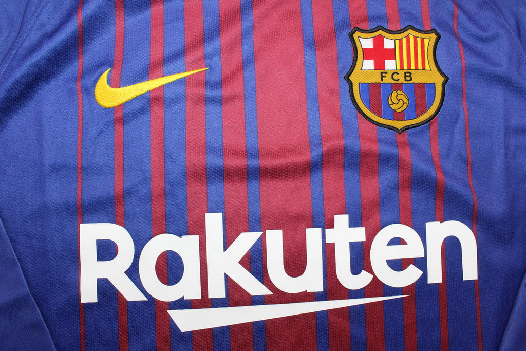 Camisa Barcelona Home 17/18 (Versão Manga Longa Retrô)