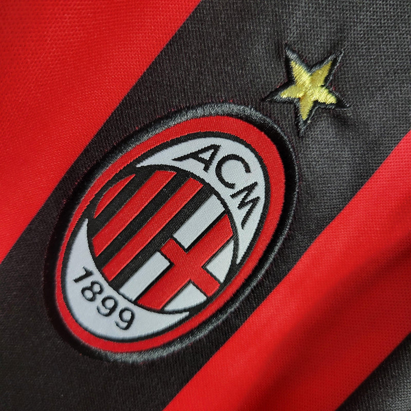 Camisa Milan Home 06/07 Retrô - Vermelha e Preta