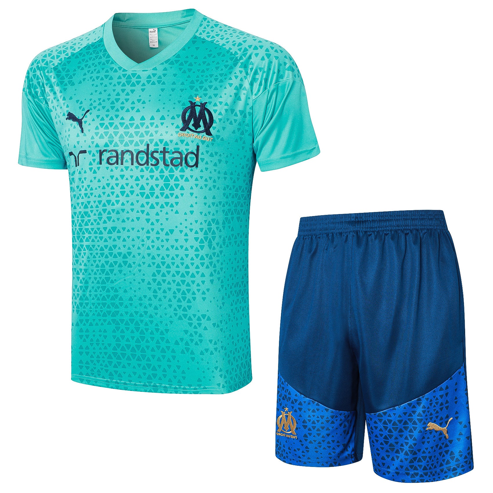 Kit Pre-Treino Olympique de Marseille Conjunto Adulto/Infantil (Versão Torcedor)
