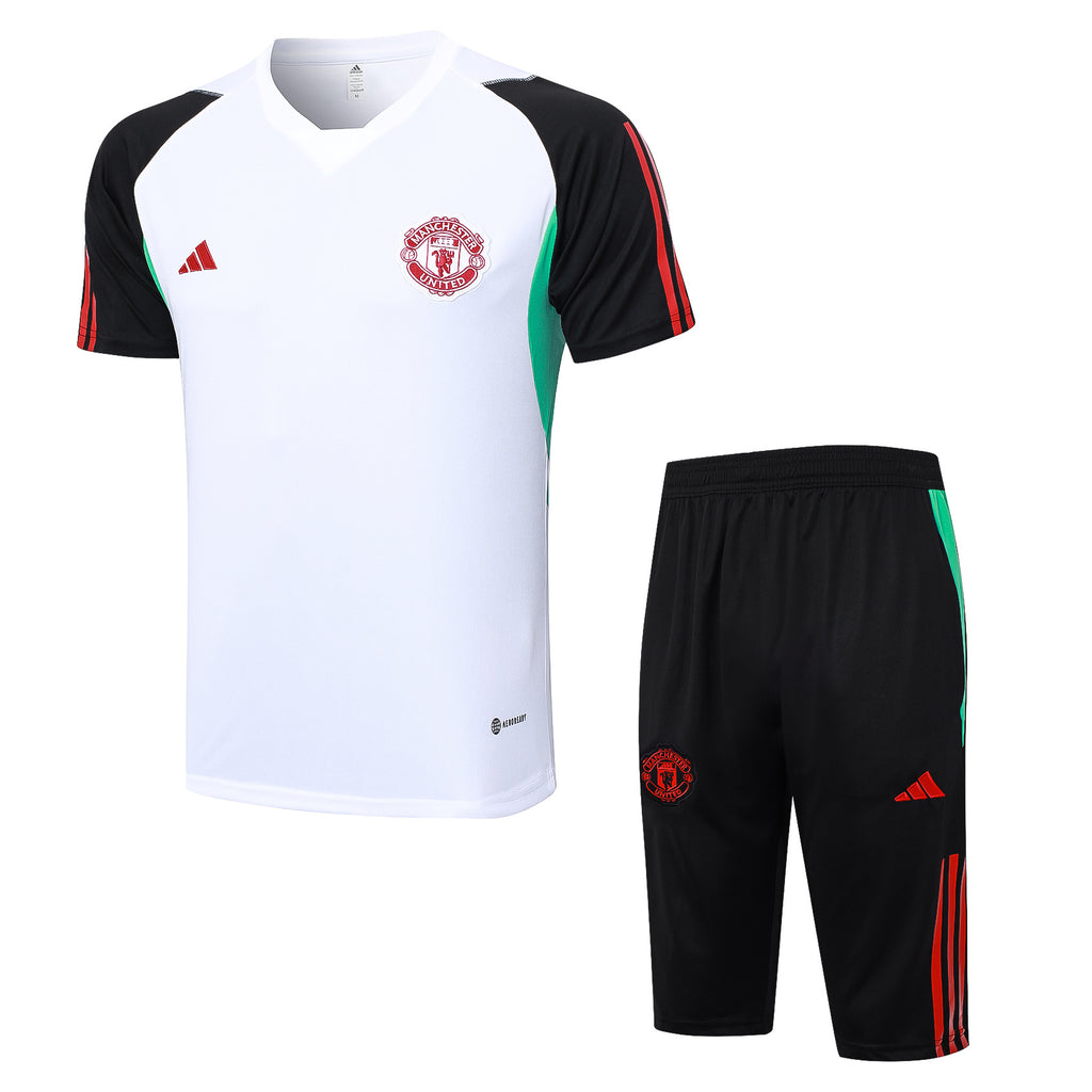 Kit Pre-Treino Manchester United F.C. Conjunto Adulto/Infantil (Versão Torcedor)