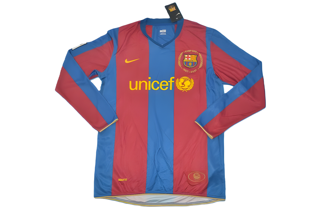Camisa Barcelona Home 07/08 (Versão Manga Longa Retrô)