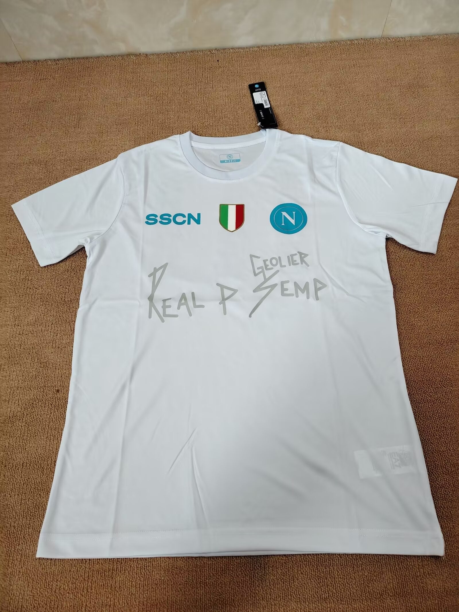 Camisa SSC Napoli "Geolier White" (Versão Torcedor) | EDIÇÃO ESPECIAL