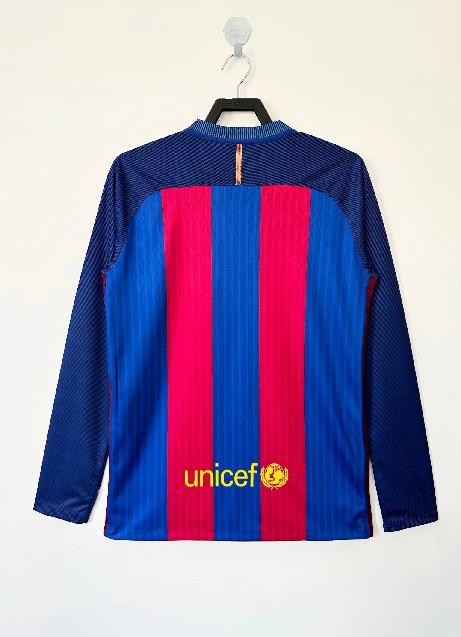 Camisa Barcelona Home 16/17 (Versão Manga Longa Retrô)
