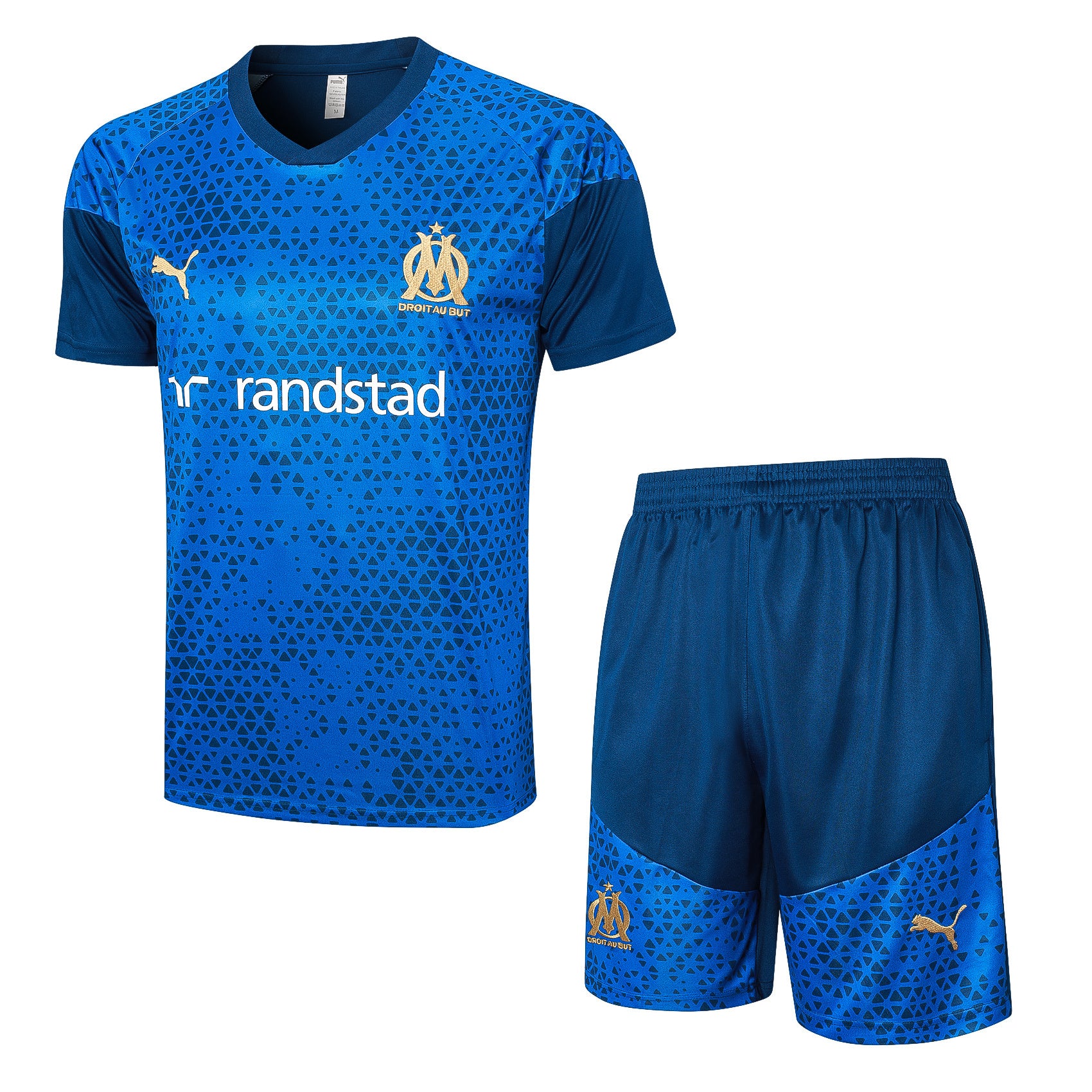 Kit Pre-Treino Olympique de Marseille Conjunto Adulto/Infantil (Versão Torcedor)