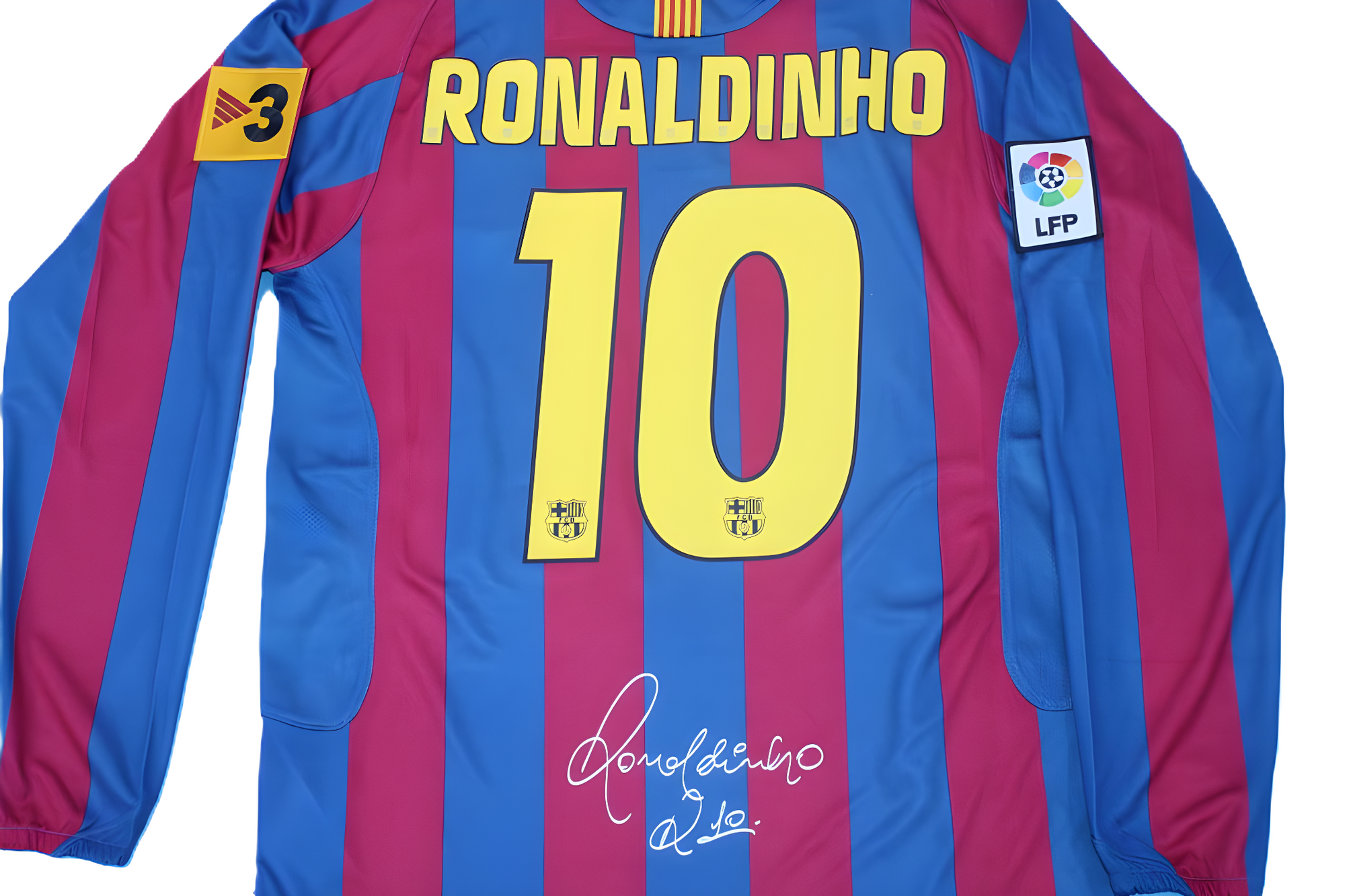 Camisa Barcelona Home 05/06 (Versão Manga Longa Retrô) - ESPECIAL R10
