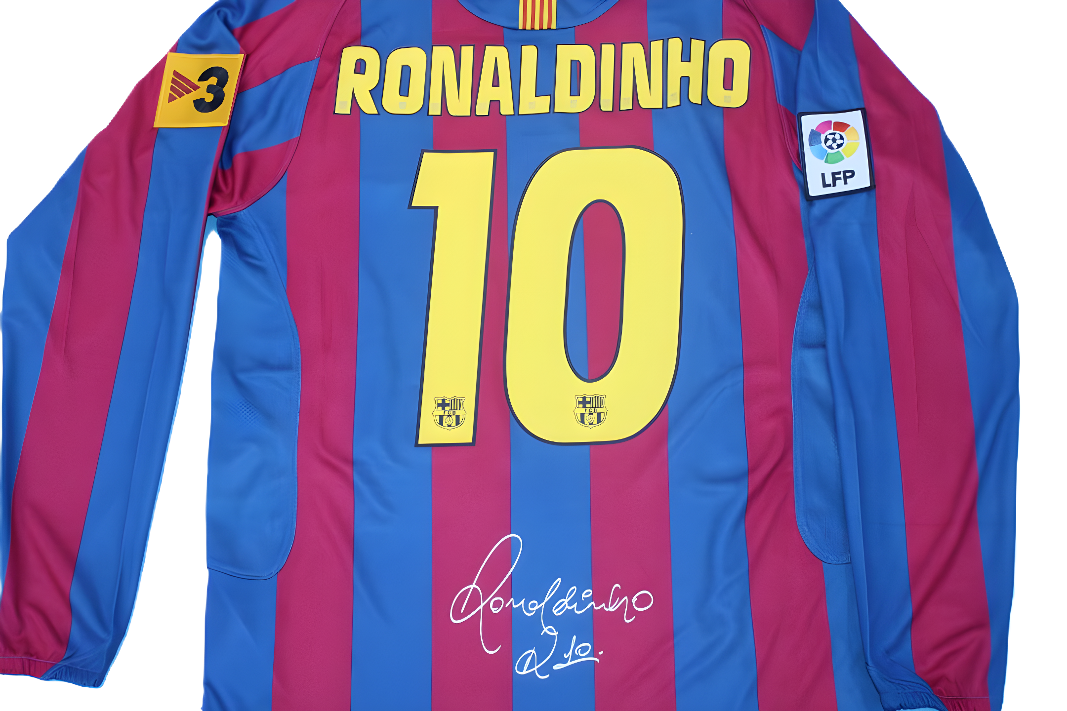 Camisa Barcelona Home 05/06 (Versão Manga Longa Retrô) - ESPECIAL R10