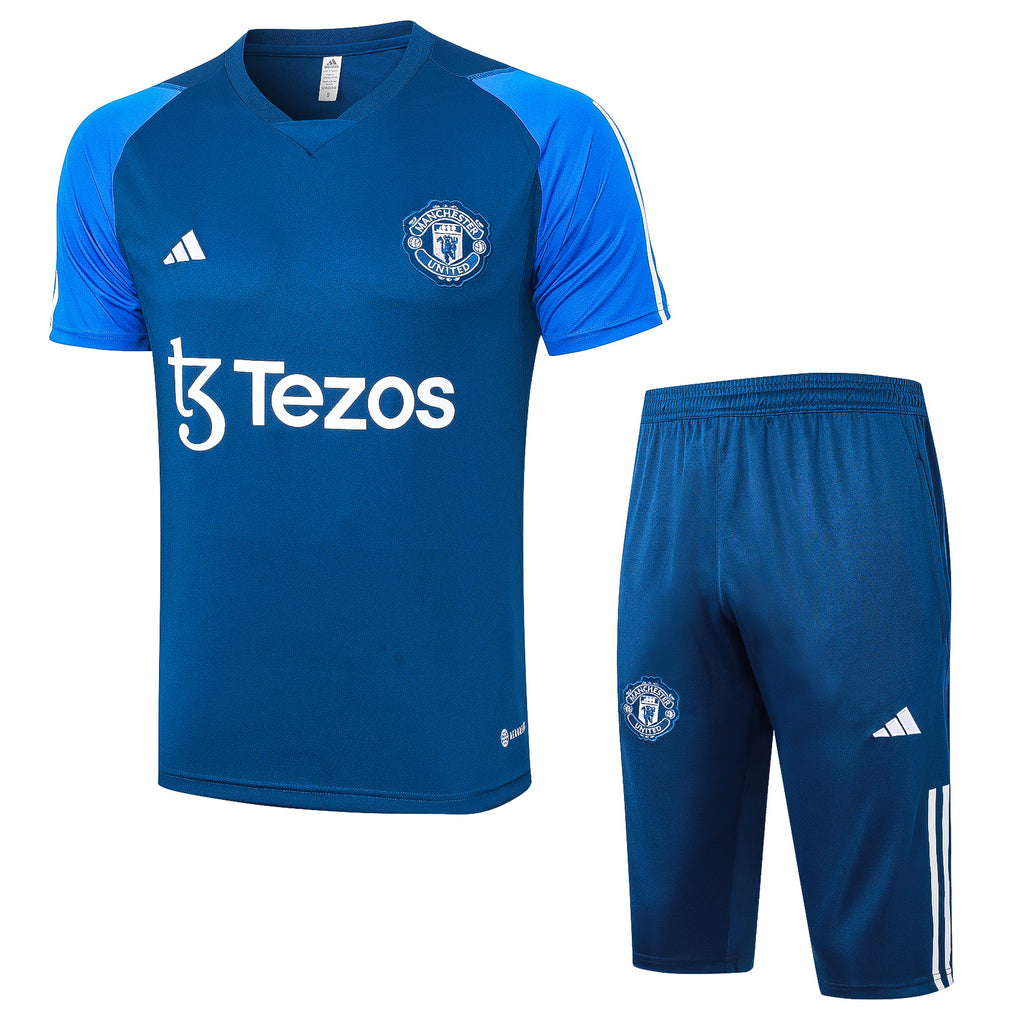 Kit Pre-Treino Manchester United F.C. Conjunto Adulto/Infantil (Versão Torcedor)