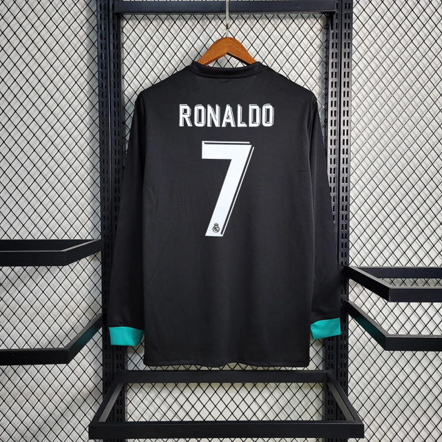 Camisa Real Madrid Away 17/18 (Versão Manga Longa Torcedor Retrô)