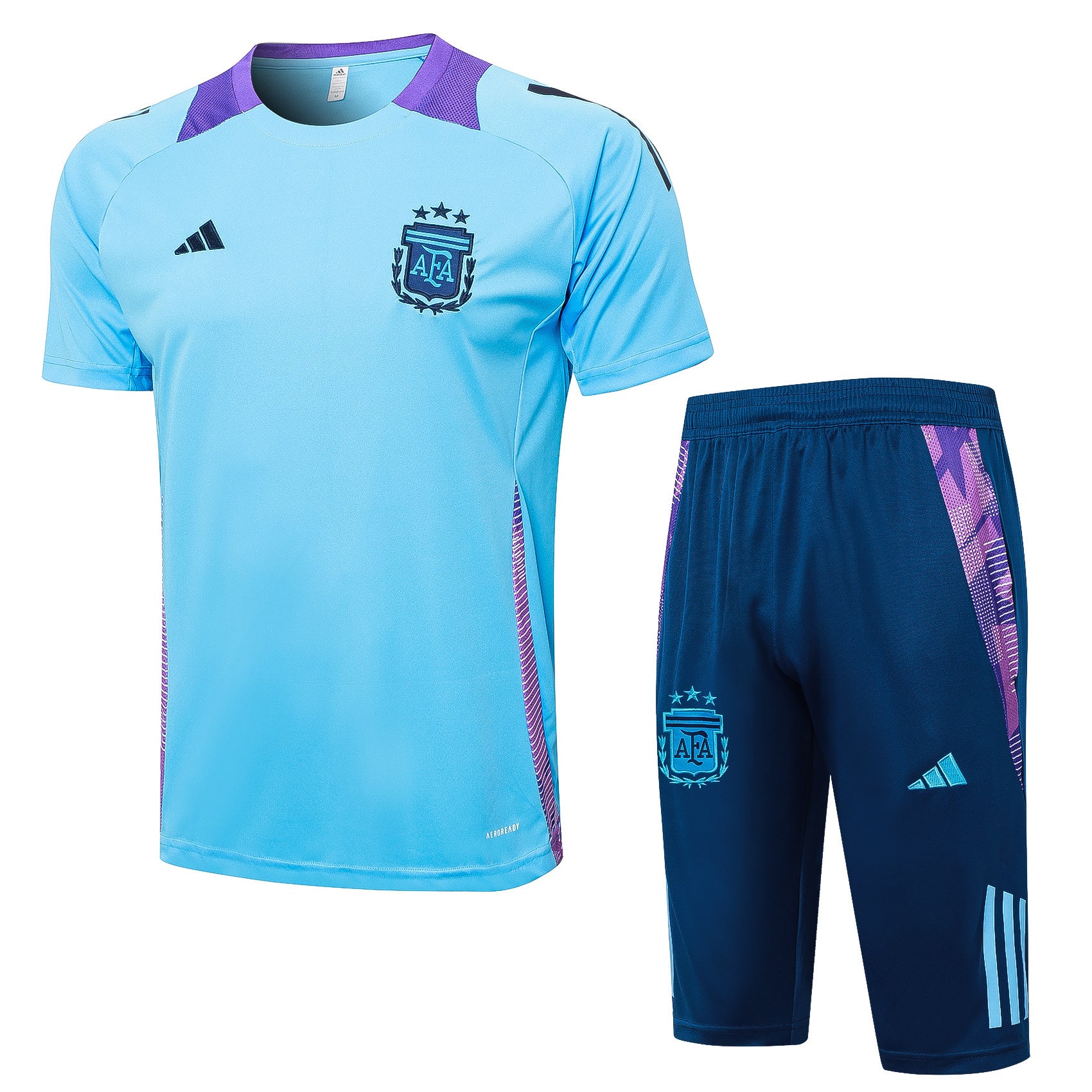 Kit Pre-Treino Seleção Argentina Conjunto Adulto/Infantil (Versão Torcedor)