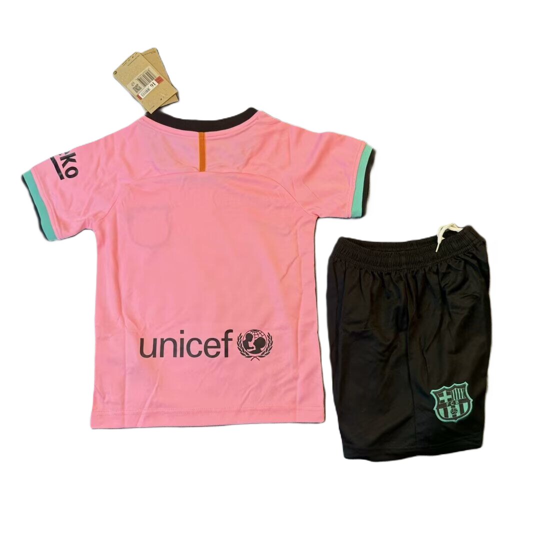 Kit Barcelona Third 20/21 Conjunto Infantil (Versão Retrô)