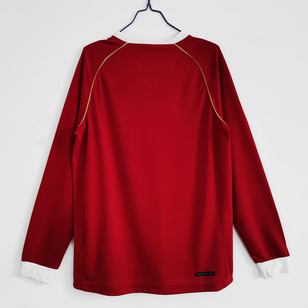 Camisa Manchester United Home 06/07 (Versão Manga Longa Retrô)