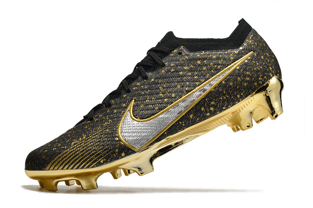 Chuteira de Campo Nike AIR Zoom Mercurial Vapor 15 Elite Black and Gold Nugget| Football Boots