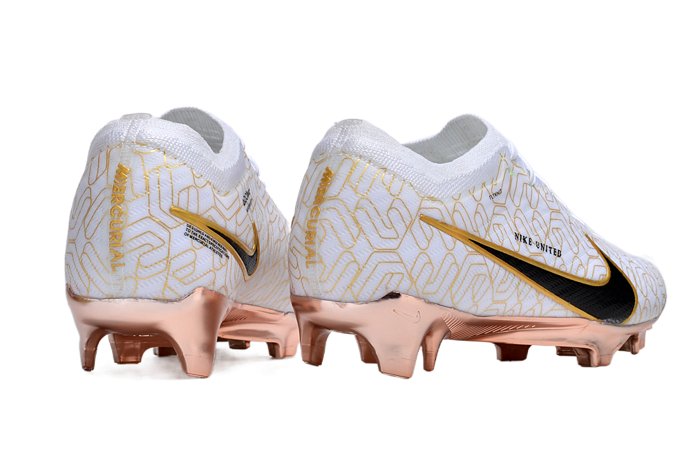 Nike Air Zoom Mercurial Vapor 15 Elite FG Chuteiras de Futebol de Campo - Branco/Ouro/Preto | Football Boots
