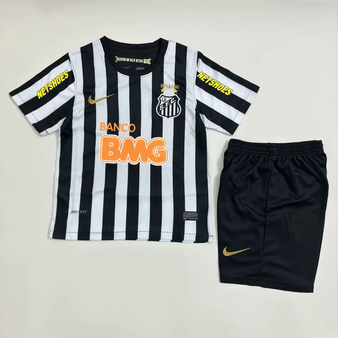 Camisa do Santos Away 2012 Conjunto Infantil (Versão Retrô)