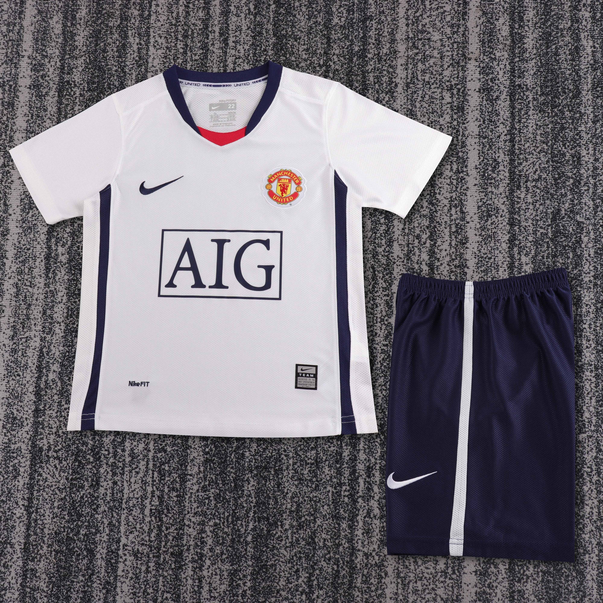 Camisa Manchester United Away 08/09 Conjunto Infantil (Versão Retrô)