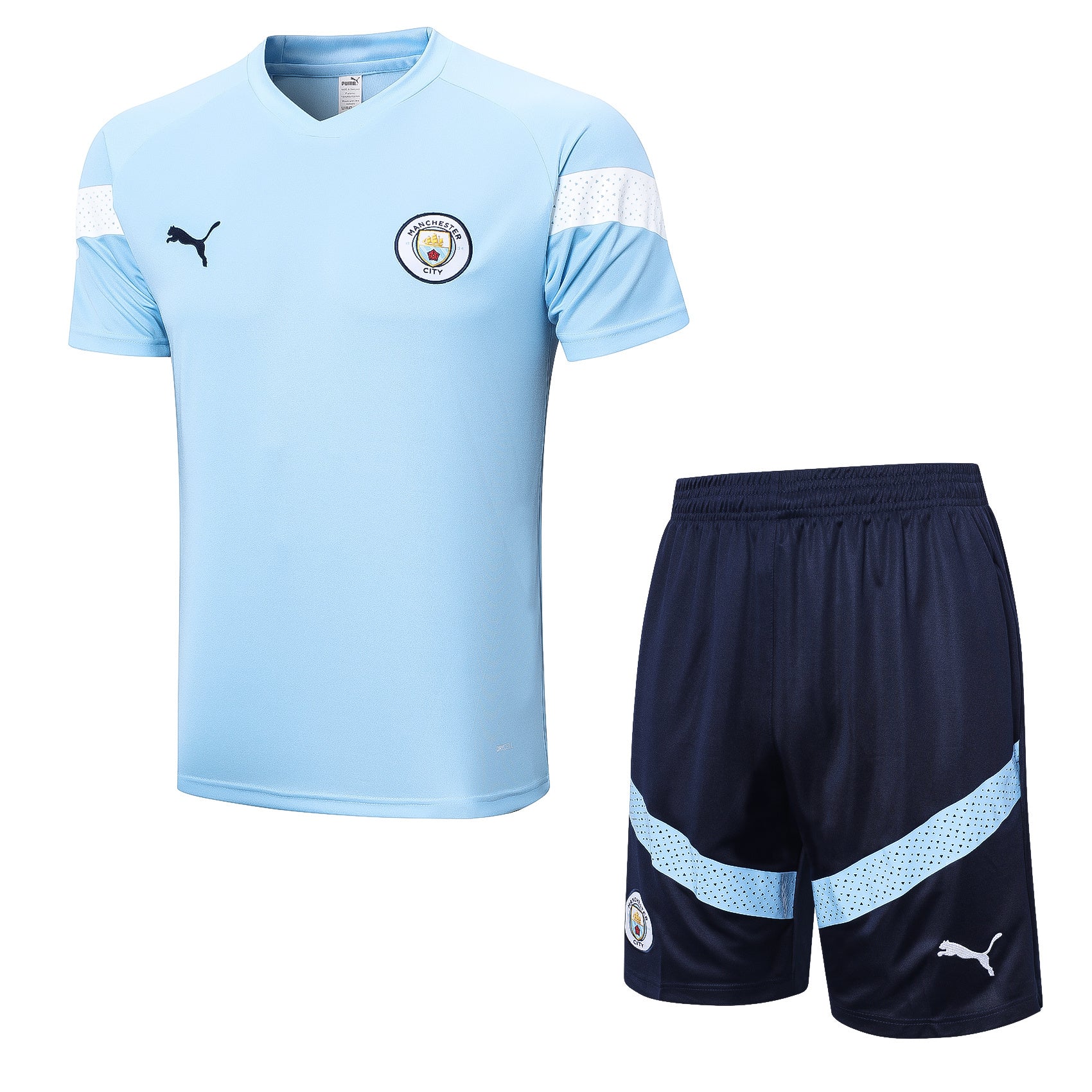 Kit Pre-Treino Manchester City F.C. Conjunto Adulto/Infantil (Versão Torcedor)