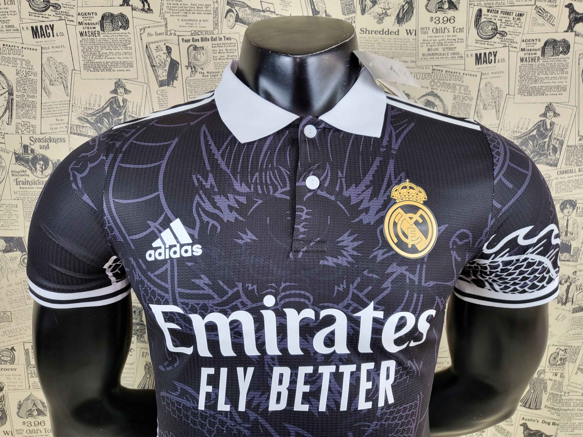 Camisa Real Madrid "Black Dragon Edition" 23/24 (Versão Jogador) | EDIÇÃO ESPECIAL