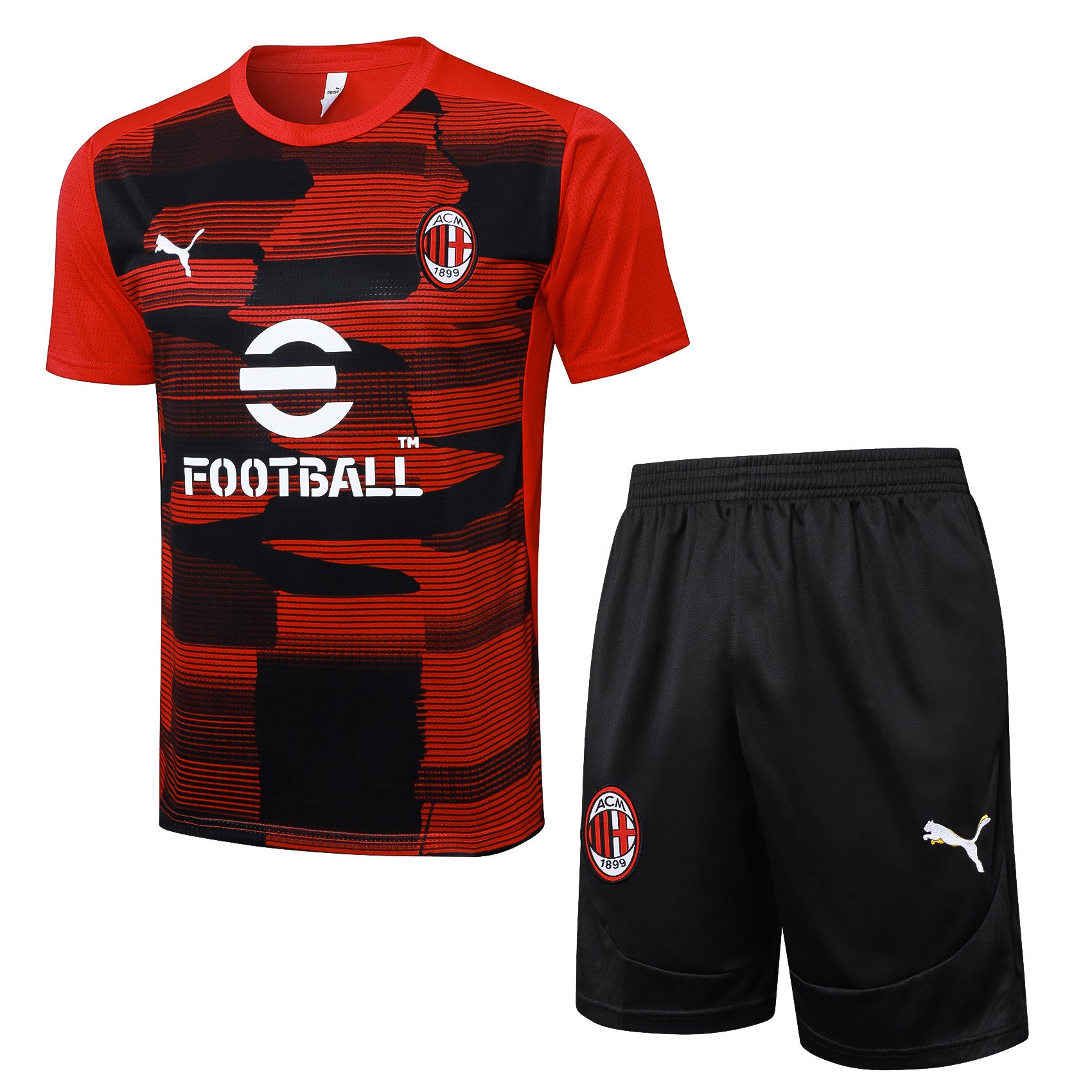 Kit Pre-Treino AC Milan Conjunto Adulto/Infantil (Versão Torcedor)